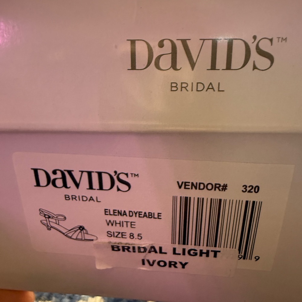 David's Bridal dyed light Ivory Sandals with Rhinestone Detail - Picture 13 of 13